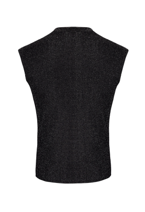 Przezroczysta koszulka z połyskującym srebrnym tiulem