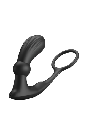 Pierścień na penisa z wtyczką analną sterowany pilotem