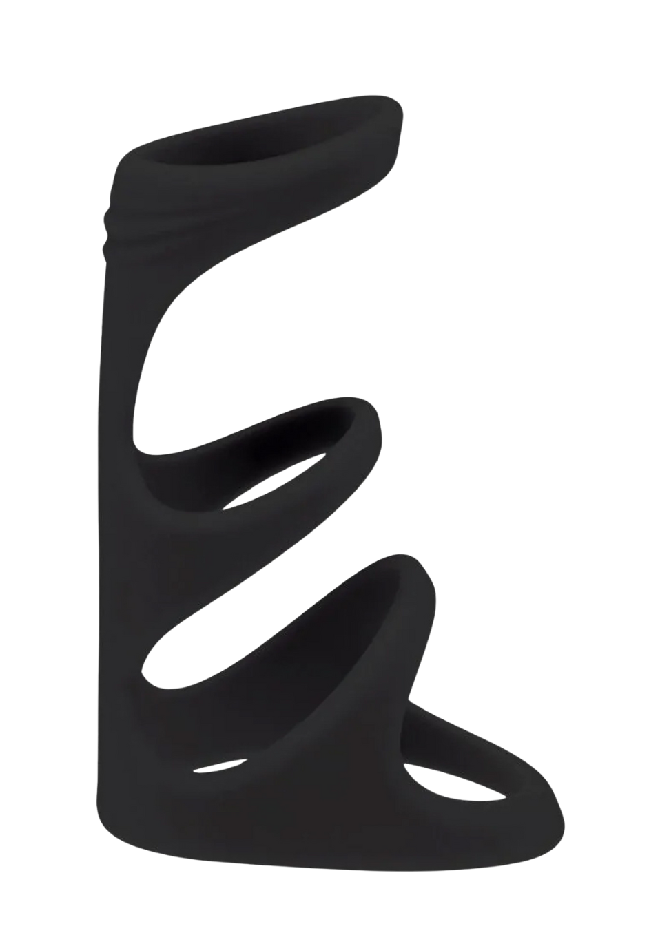 Potrójny pierścień erekcyjny z trzema pętlami wykonany z aksamitnie gładkiego silikonu klasy premium