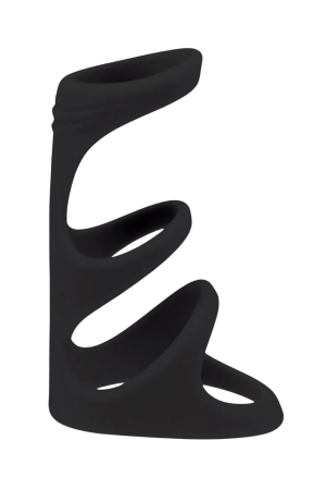 Potrójny pierścień erekcyjny z trzema pętlami wykonany z aksamitnie gładkiego silikonu klasy premium