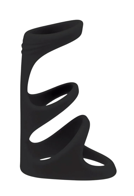 Potrójny pierścień erekcyjny z trzema pętlami wykonany z aksamitnie gładkiego silikonu klasy premium