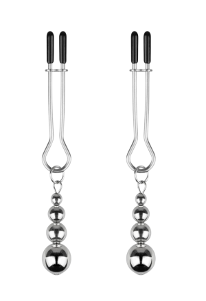 Metalowe klamry na sutki z regulacją nacisku i łańcuszkiem