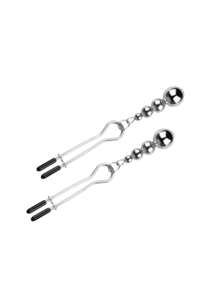 Metalowe klamry na sutki z regulacją nacisku i łańcuszkiem