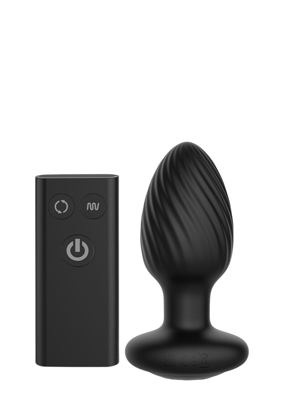 Rotujący i wibrujący korek analny z pilotem - rozmiar S
