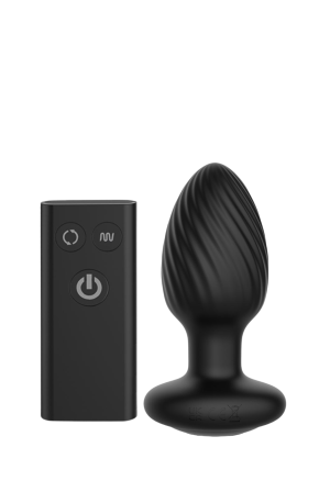 Rotujący i wibrujący korek analny z pilotem - rozmiar S