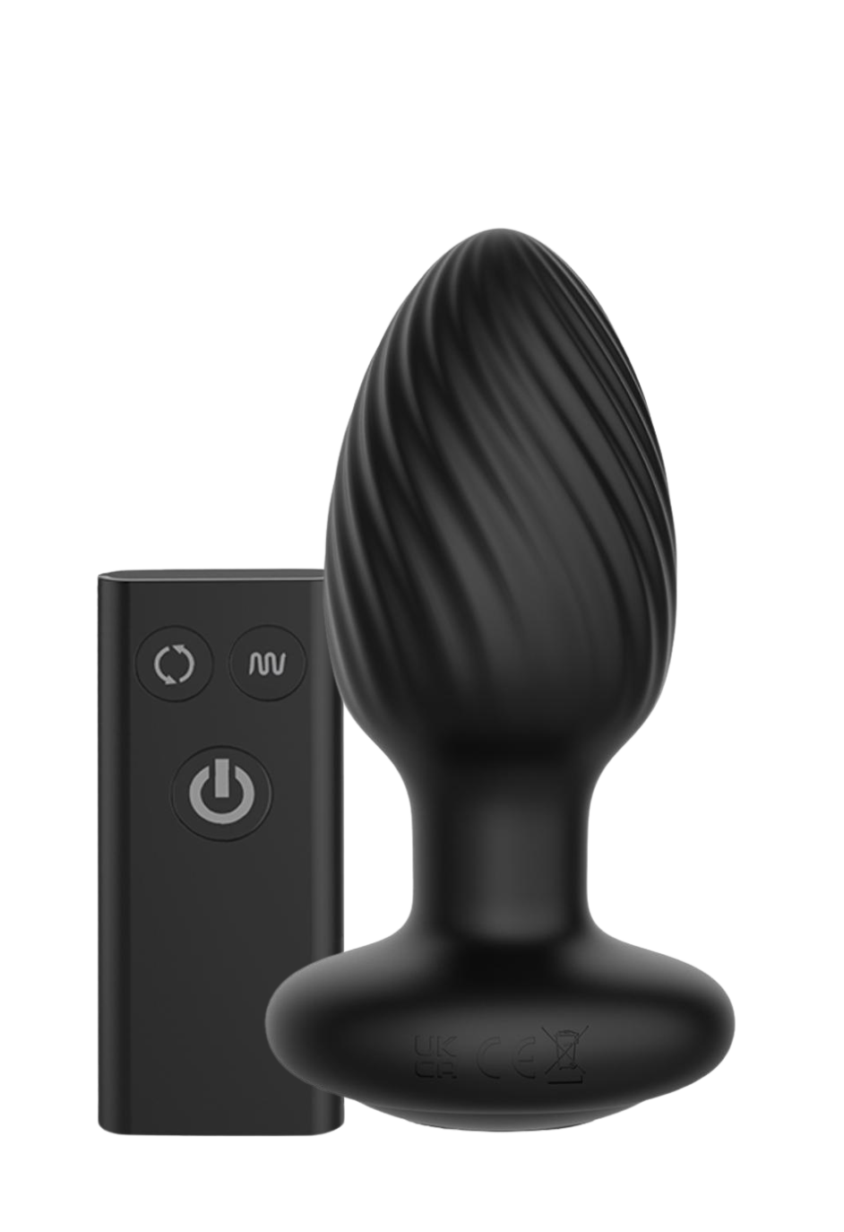 Rotujący i wibrujący korek analny z pilotem - rozmiar M