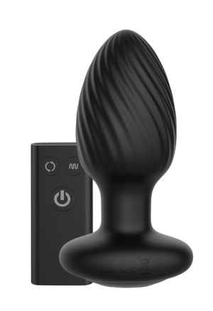 Rotujący i wibrujący korek analny z pilotem - rozmiar L