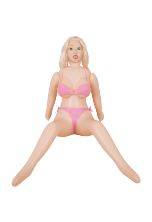 Siedząca, piękna blondynka - lalka miłości