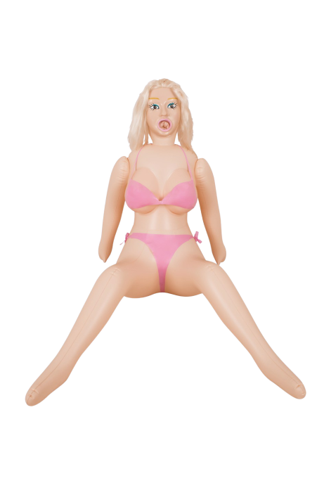 Siedząca, piękna blondynka - lalka miłości