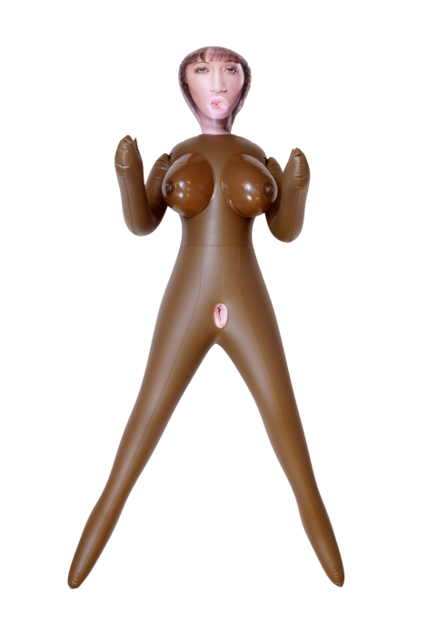 Dmuchana, ciemnoskóra lalka - trzy otwory