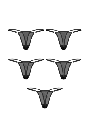 Stringi w zestawie - 5 sztuk z różnymi napisami