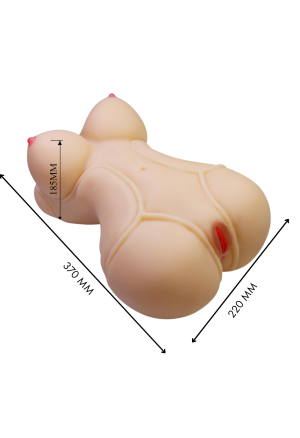 Duży masturbator z dwoma tunelami do stymulacji