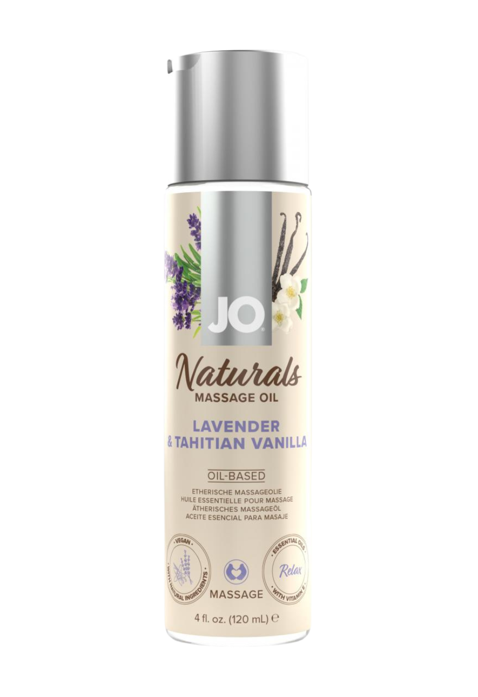 Naturalny, lawendowo-waniliowy olejek do masażu, 120 ml
