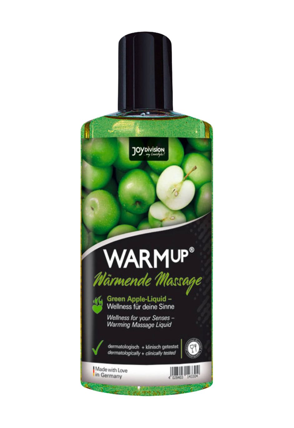 Rozgrzewający olejek do masażu o smaku zielone jabłko, 150 ml