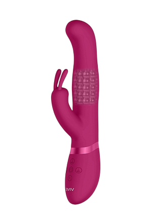 Trójfunkcyjny wibrator królik z obrotowymi kulkami, w kolorze różowym  – potrójna stymulacja