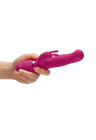 Trójfunkcyjny wibrator królik z obrotowymi kulkami, w kolorze różowym  – potrójna stymulacja