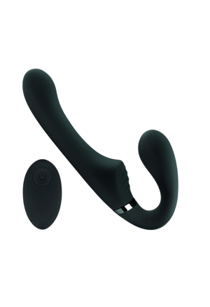 Samonośne dildo do strapona – podwójna stymulacja, 10 trybów wibracji i pilot