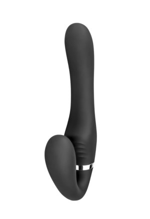 Samonośne dildo do strapona – podwójna stymulacja, 10 trybów wibracji i pilot