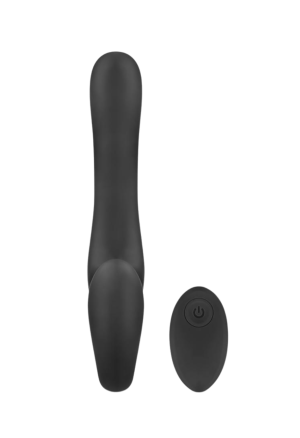 Samonośne dildo do strapona – podwójna stymulacja, 10 trybów wibracji i pilot