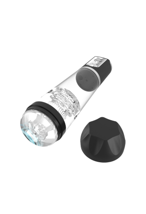 Wodoodporna pompka masturbacyjna z przeźroczystym rękawem do dodatkowej stymulacji