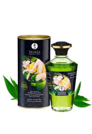 Rozgrzewający, jadalny olejek do masażu-zielona herbata