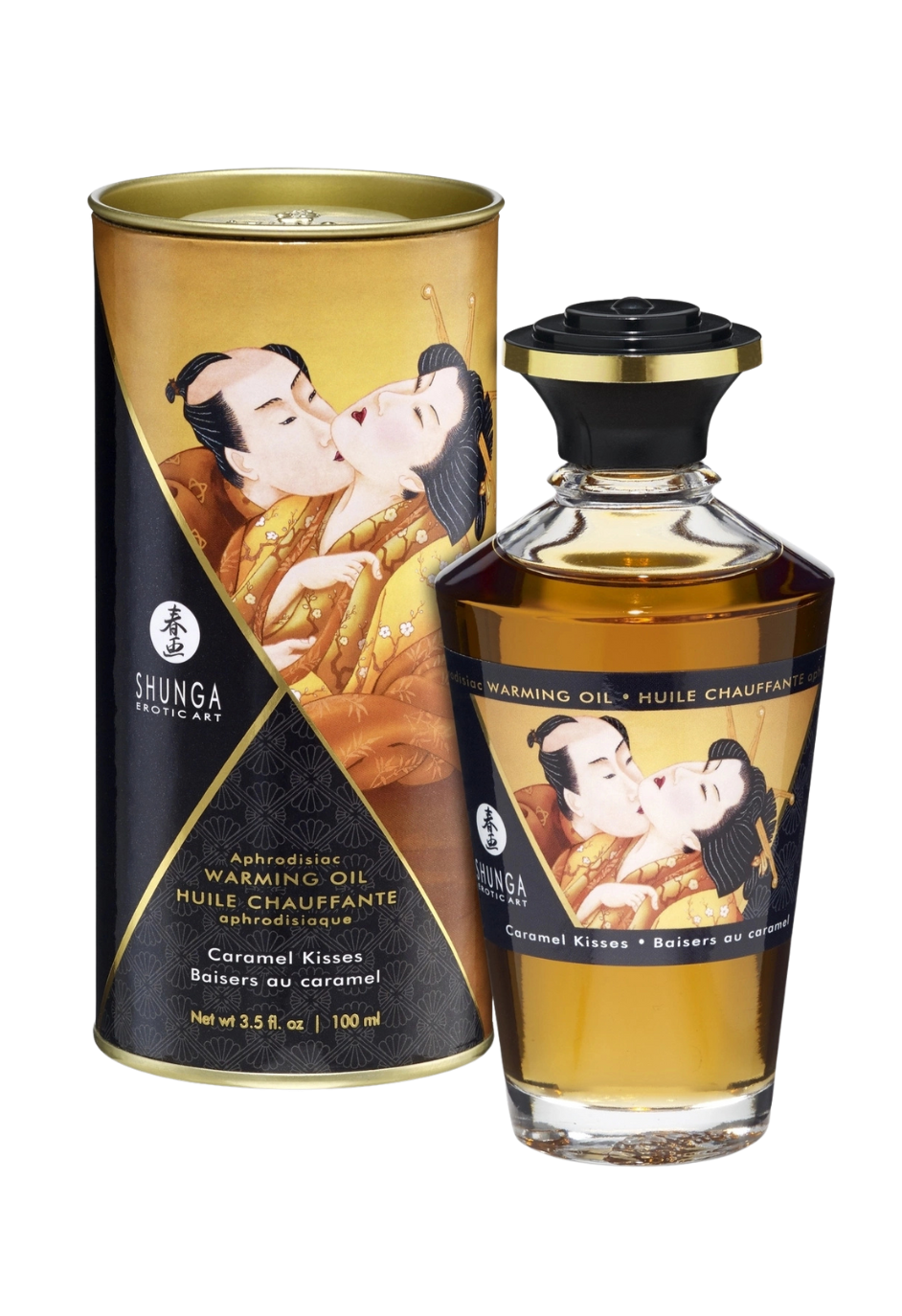 Rozgrzewający, jadalny olejek do masażu- karmel