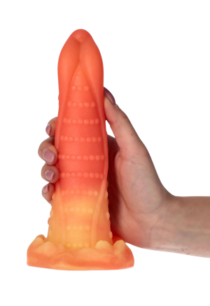 Silikonowe dildo na przyssawce o fantazyjnym kształcie - 23 cm
