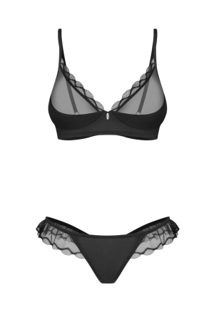 Zmysłowy komplet bielizny z transparentnymi miseczkami