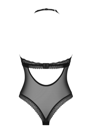 Zjawiskowe body z przezroczystej siateczki wykończone piękną koronką