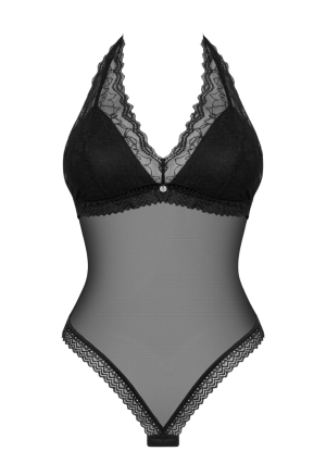 Zjawiskowe body z przezroczystej siateczki wykończone piękną koronką