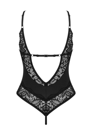 Zjawiskowe body z elastycznej koronki z otwartym krokiem