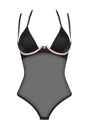 Seksowne body z delikatnej siateczki z usztywnianą miseczką