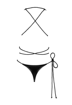 Zmysłowe body z połyskującego materiału z otwartym krokiem