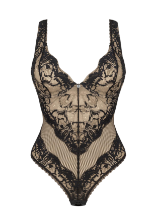 Koronkowe body w kolorze czarnym