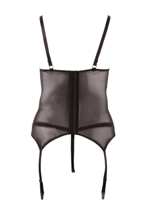 Gorący, prześwitujący gorset z zapięciem do pończoch - Plus Size