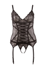 Gorący, prześwitujący gorset z zapięciem do pończoch - Plus Size