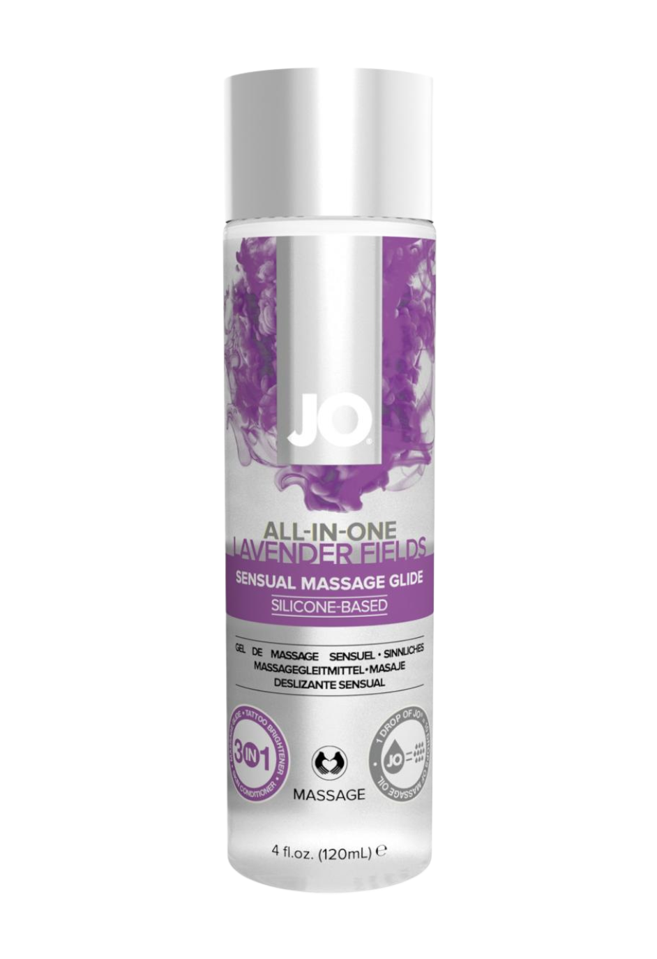 Silikonowy, lawendowy olejek do masażu, 120 ml