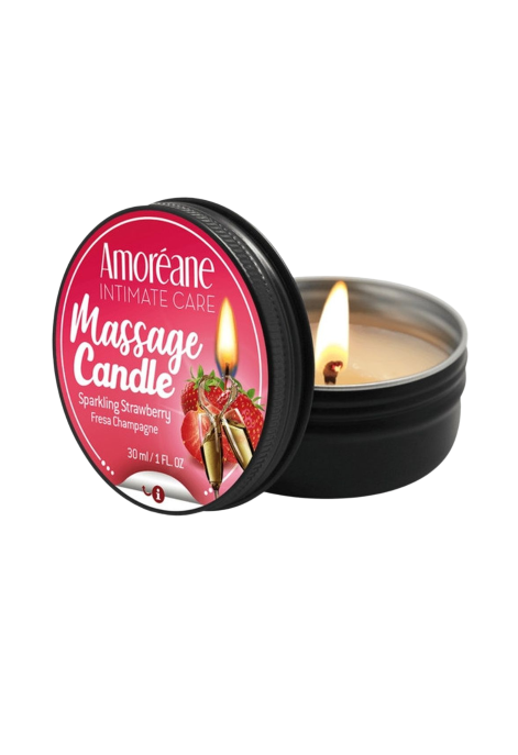 Świeca do masażu - zapach szampana truskawkowego