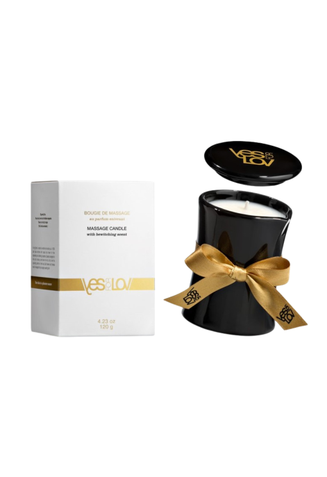 Aromatyzowana świeca do masażu, zapach białej herbaty, kwiatu bali i drzewa tanaka