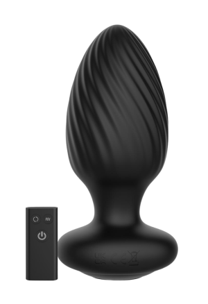 Rotujący i wibrujący korek analny z pilotem - rozmiar XL