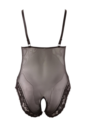 Zalotne body z dodatkiem koronki i otwartym krokiem - Plus Size