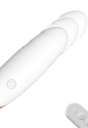 Jajeczko w białym kolorze z funkcją podgrzewania i ruchem posuwistym sterowane pilotem