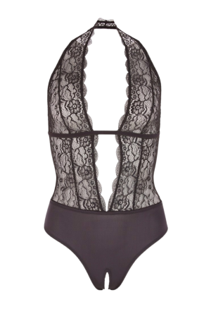 Zmysłowe body bez kroku z dodatkiem kwiecistej koronki