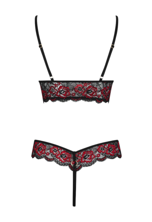 Powabne body z ozdobnej koronki w czerwone maki