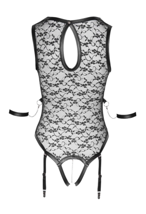 Seksowne, koronkowe body z dodatkiem bondage