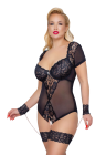 Body w stylu bondage z otwartym krokiem - Plus Size