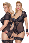 Body w stylu bondage z otwartym krokiem - Plus Size