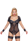 Body w stylu bondage z otwartym krokiem - Plus Size