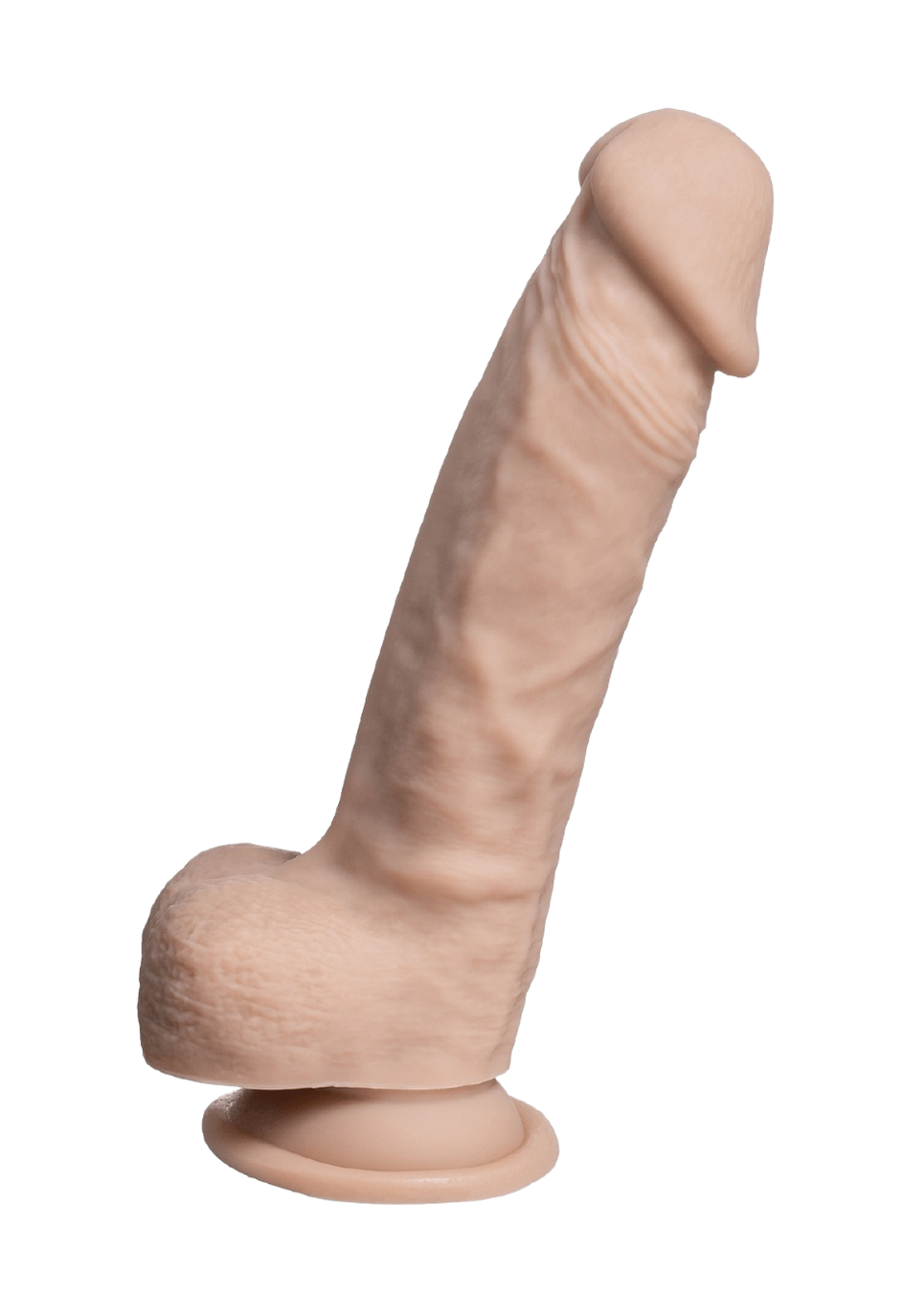 Termoaktywne dildo z jądrami na przyssawce - 17,8 cm