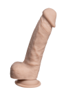Termoaktywne dildo z jądrami na przyssawce - 17,8 cm
